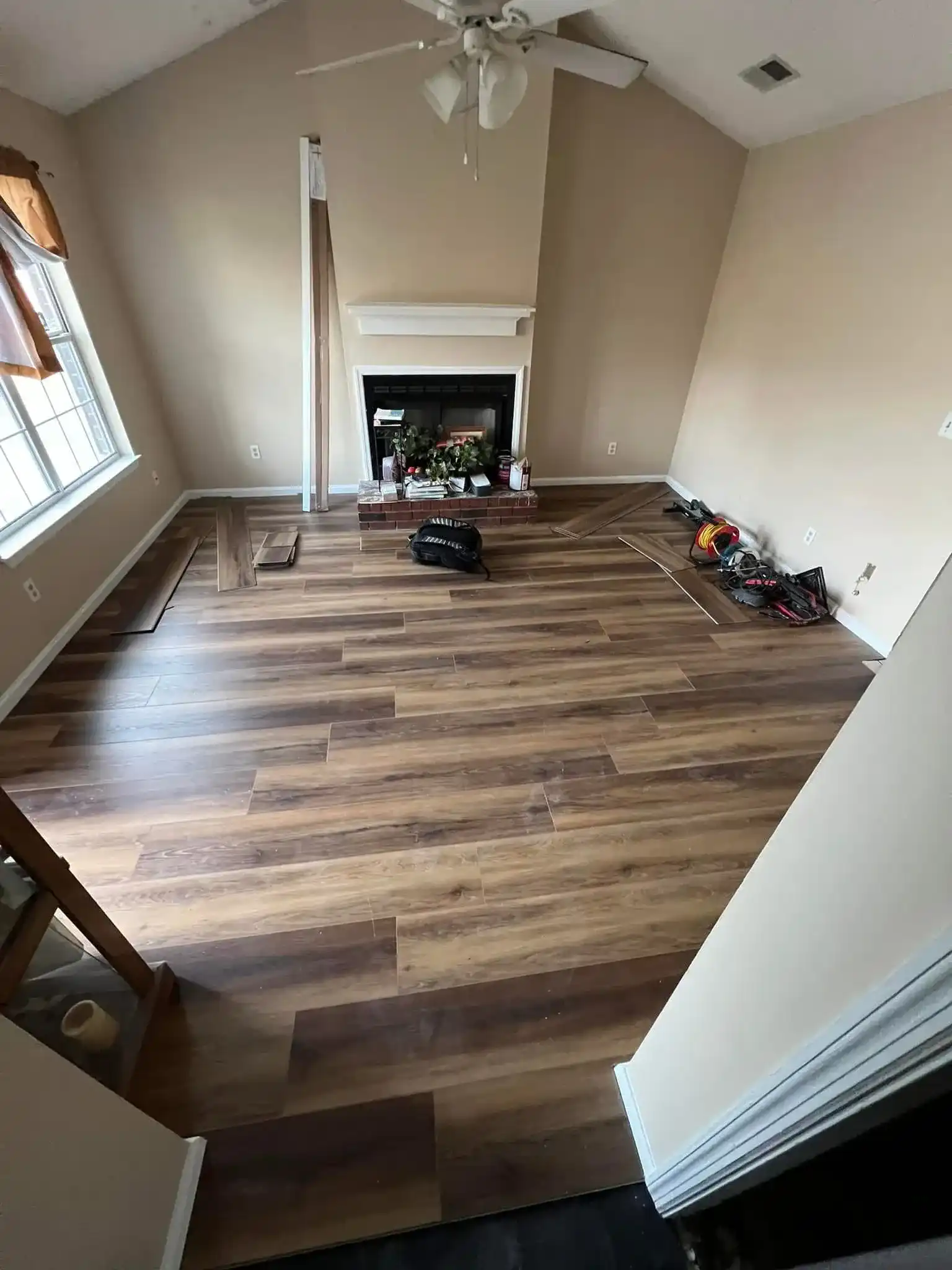 LVP Rich Brown Living Room